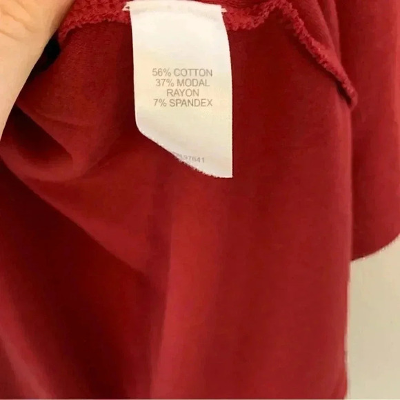 J. Jill red mock neck quarter sleeve top L - Picture 4 of 5